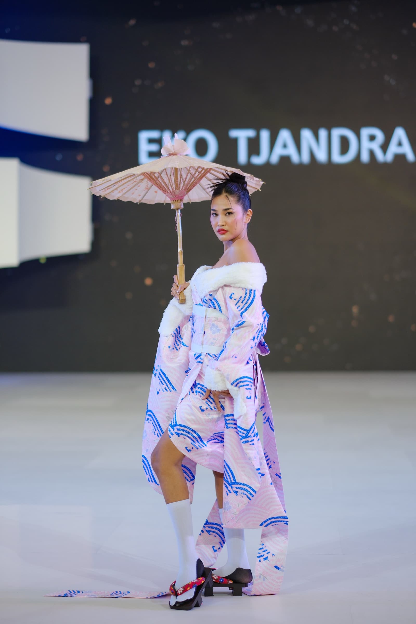 Model walking the runway